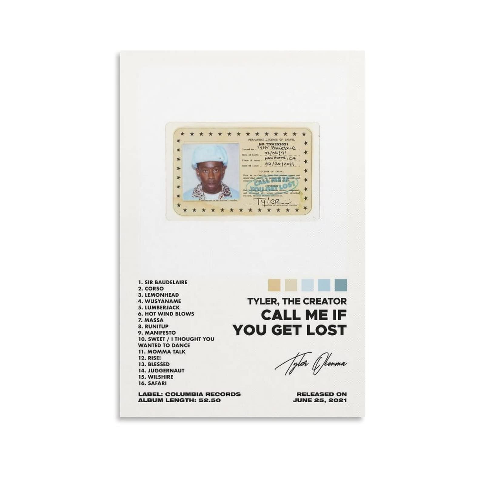 Call Me If You Get Lost Poster Hanging Poster Canvas Wall Art Decor Home Frame Hanger Posters Scroll Mural 12x18inch(30x45cm)