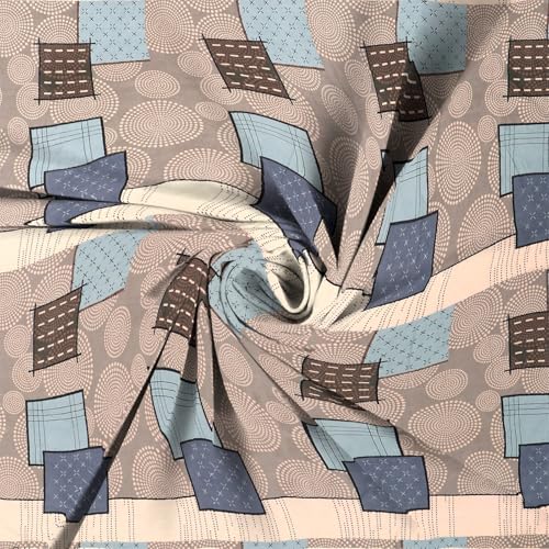 Image of la'amour 100% Cotton Elastic Fitted Bedsheets with 2 King Size Pillow Covers Double Bed with All Around Elastic Supersoft Size - 72 King Sizex78+10 inches Beige and Grey 200 tc - 220 tc