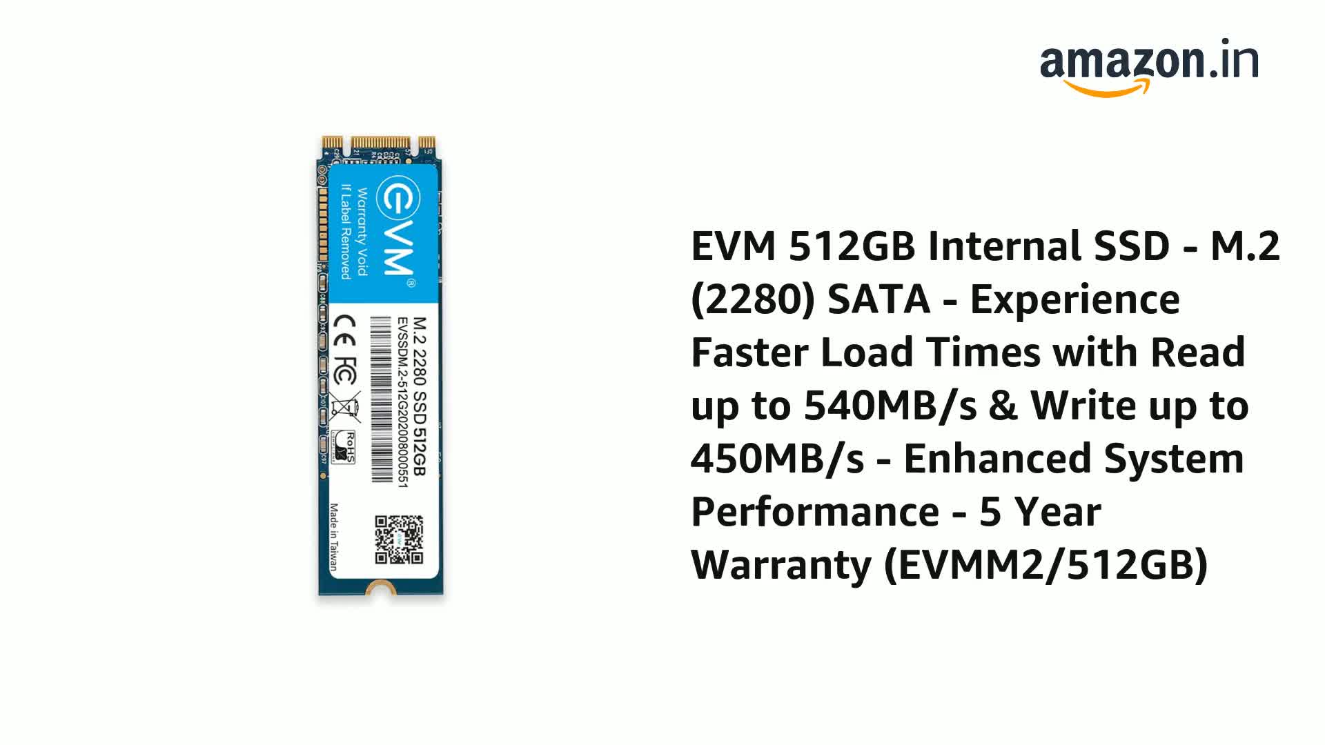 EVM 512GB M.2 (2280) SATA Internal SSD