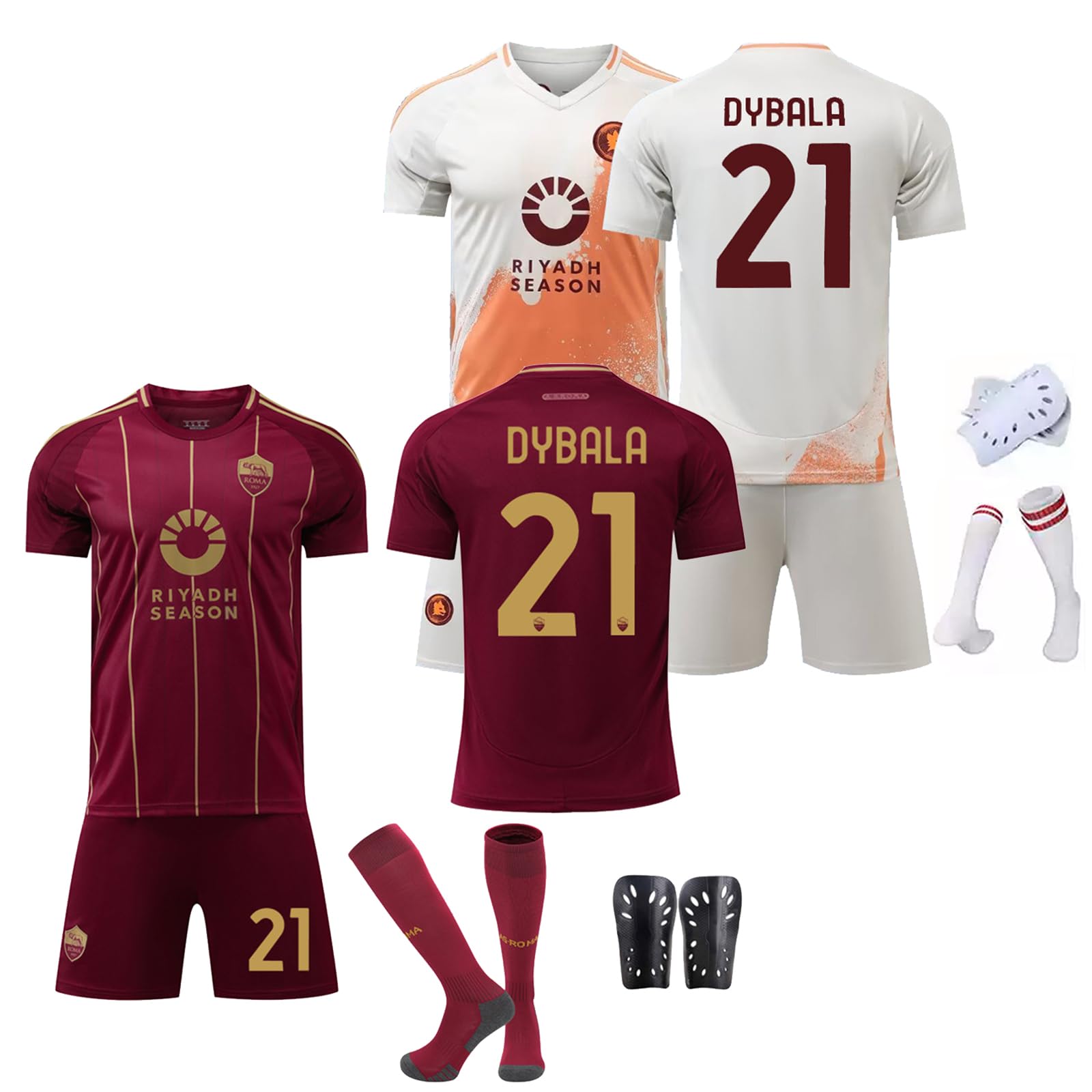 【新品】23/24 ASローマ アウェイ #21 ディバラ adidas adidas AS Roma Dybala 21 Jersey 2023-2024 (Official Printing