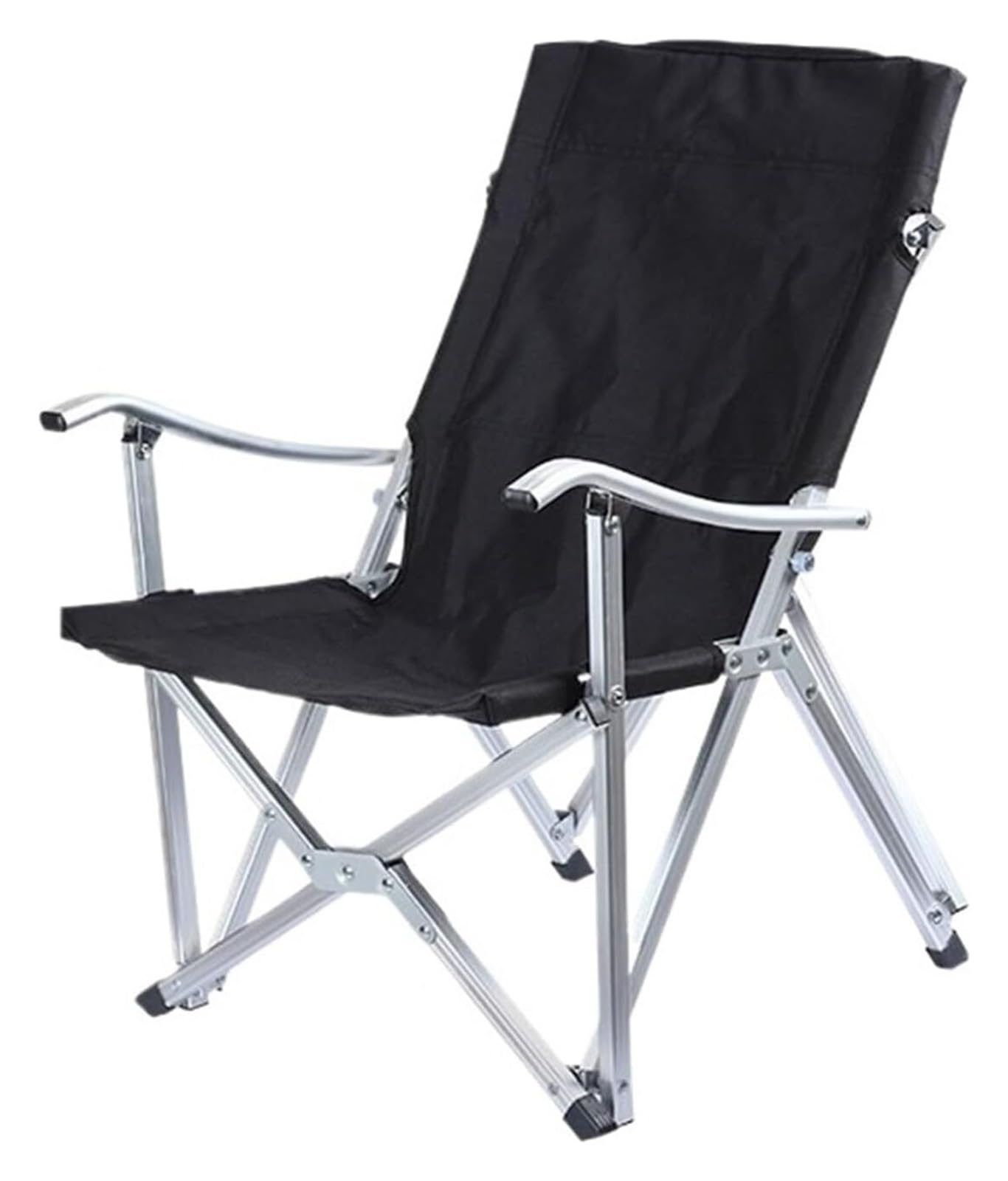 KRXSOBNV Folding camping chair, Aluminum Alloy Outdoor Folding Fishing Chair 600D Oxford Fabric Backrest Director Camping Stool(Black)