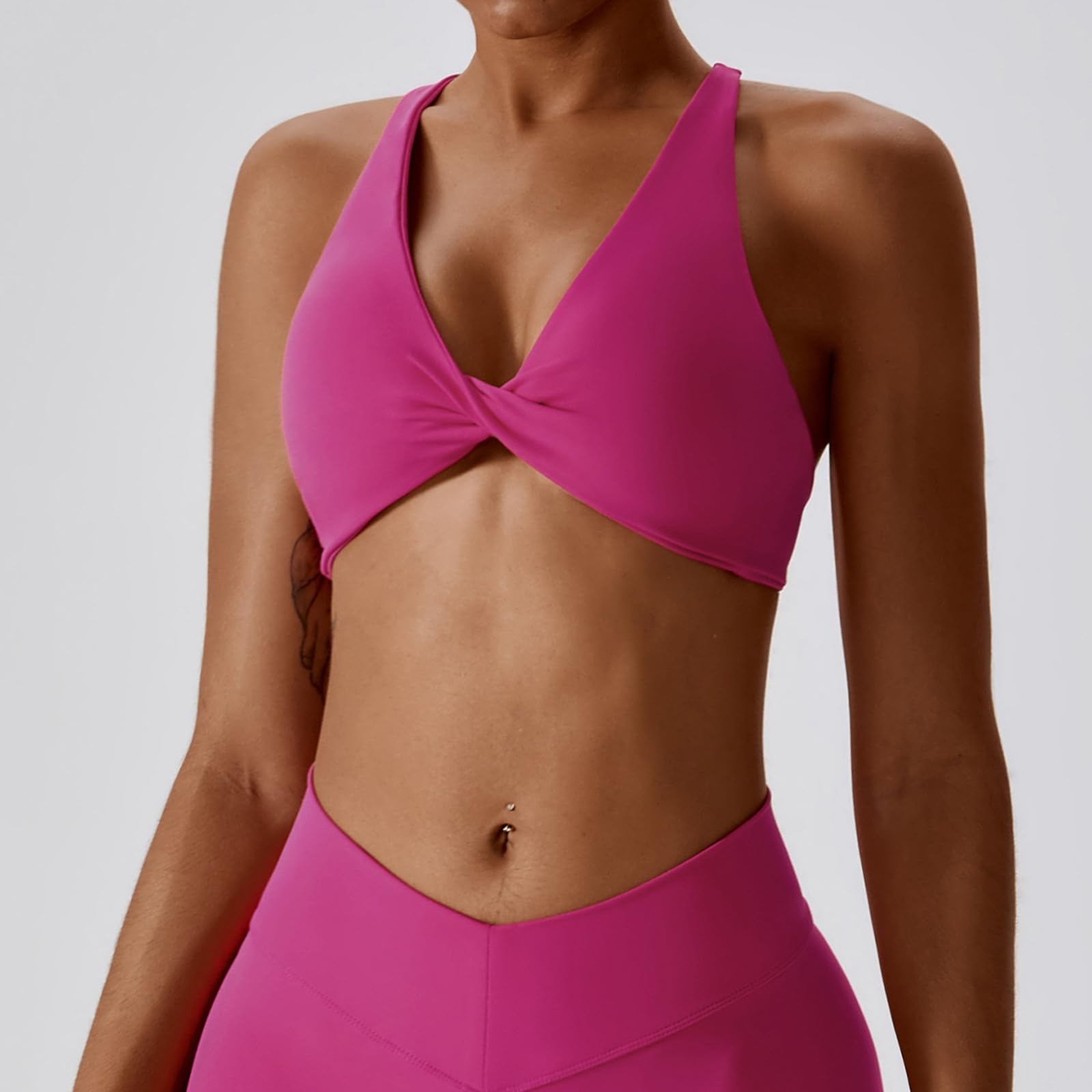 Seamless Yoga Top Skin Feel for Women Backless Sports Bra for Running Fitness Bralette, Black, S