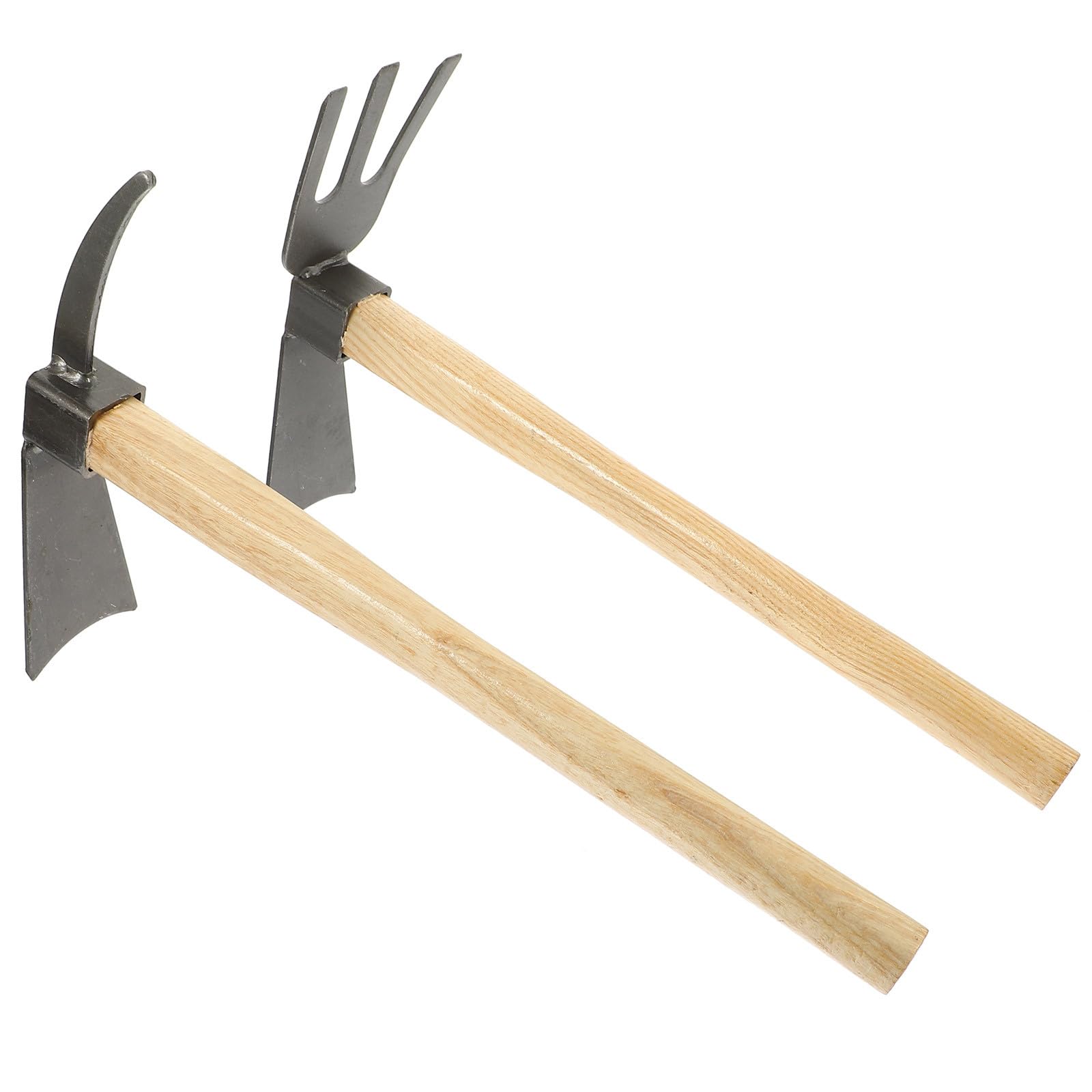Anneome Kit de Jardinage 2pcs Petite Houe à Main Robuste en Acier Manganèse Manche en Bois pour Jardinage Extérieur et Ameublissement du Sol