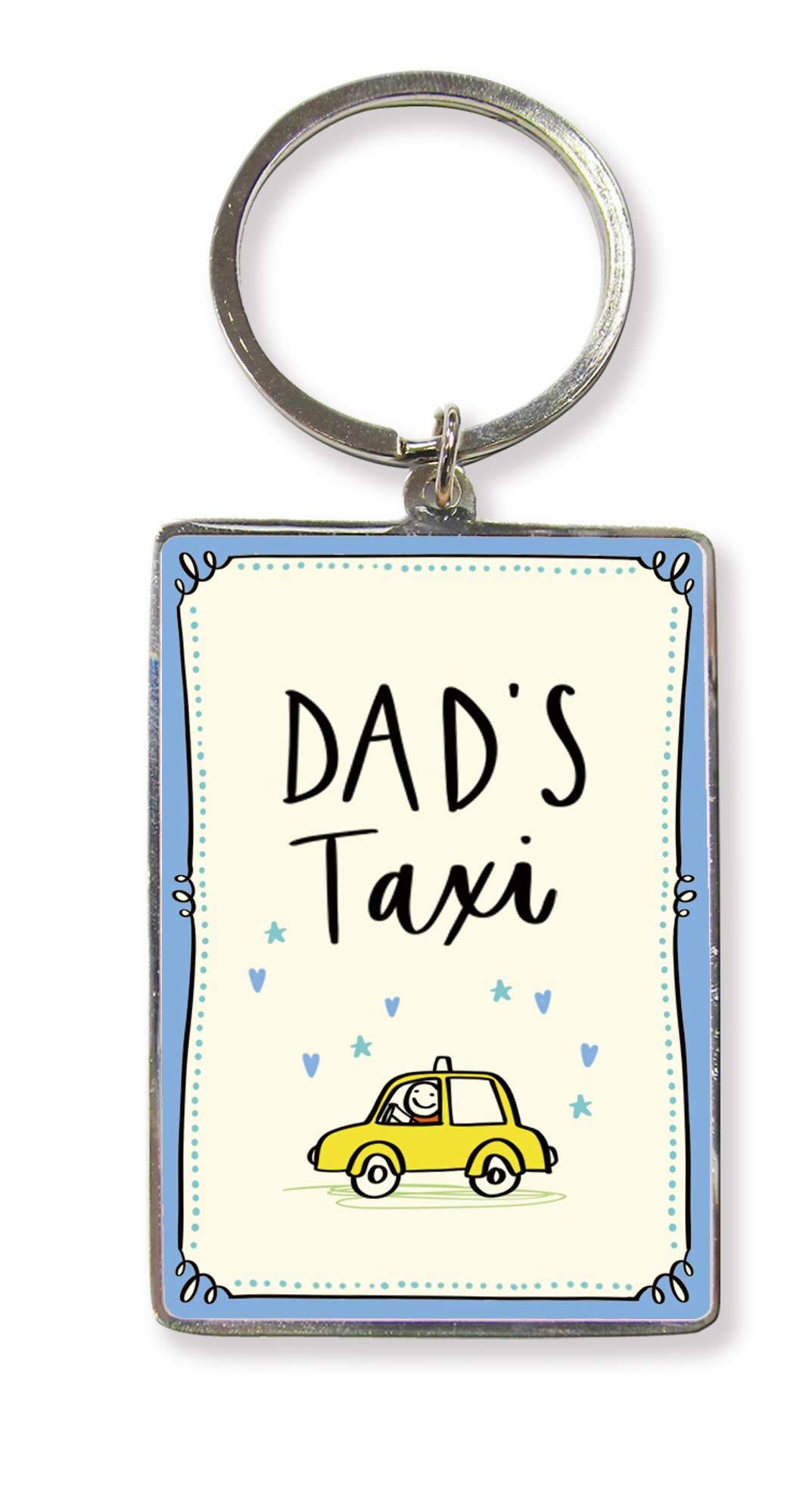 Wpl Multicolored Dad's Taxi Metallic Keyring Lovely Birthday Christmas Kr218
