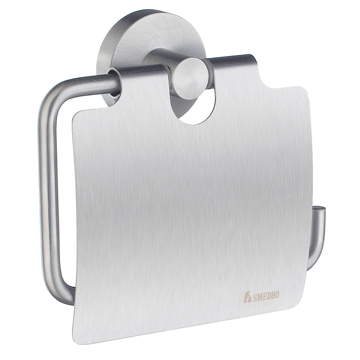 Smedbo Home Toilettenpapierhalter mit Deckel, Messing, Silber, 11,5 x 11,2 x 5 cm