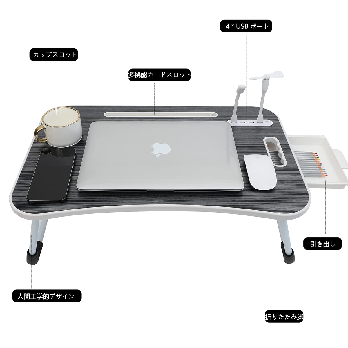 Amazon.co.jp: Low Table, Folding, Bed Table, Small Table, Low