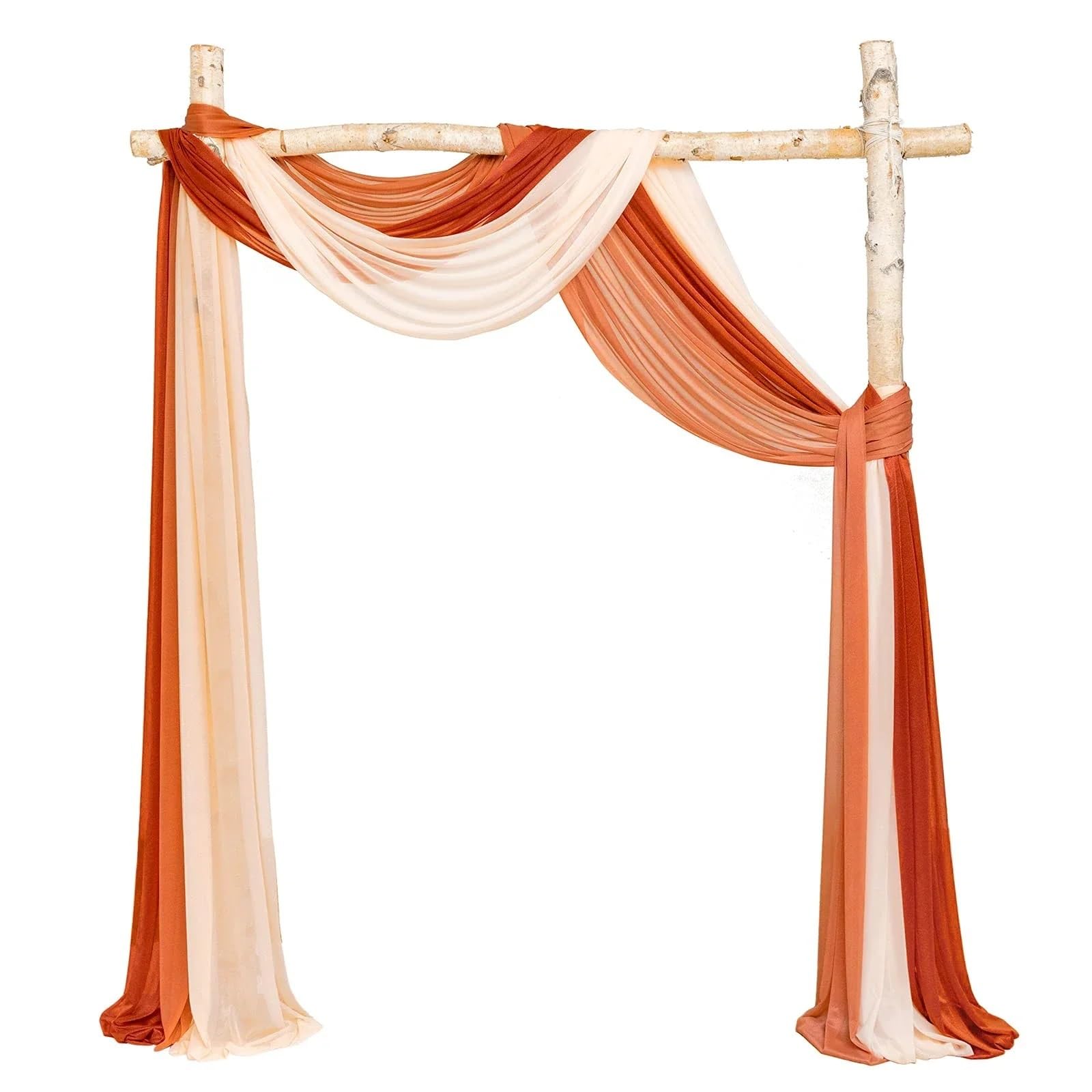 3-teiliges Set Hochzeitsbogen Drapieren Stoff Sheer Chiffon Tüll Vorhang Drapieren Hintergrund Party Supplies Home Drapery Zeremonie Dekoration für Hochzeiten(Color1,6 metres)