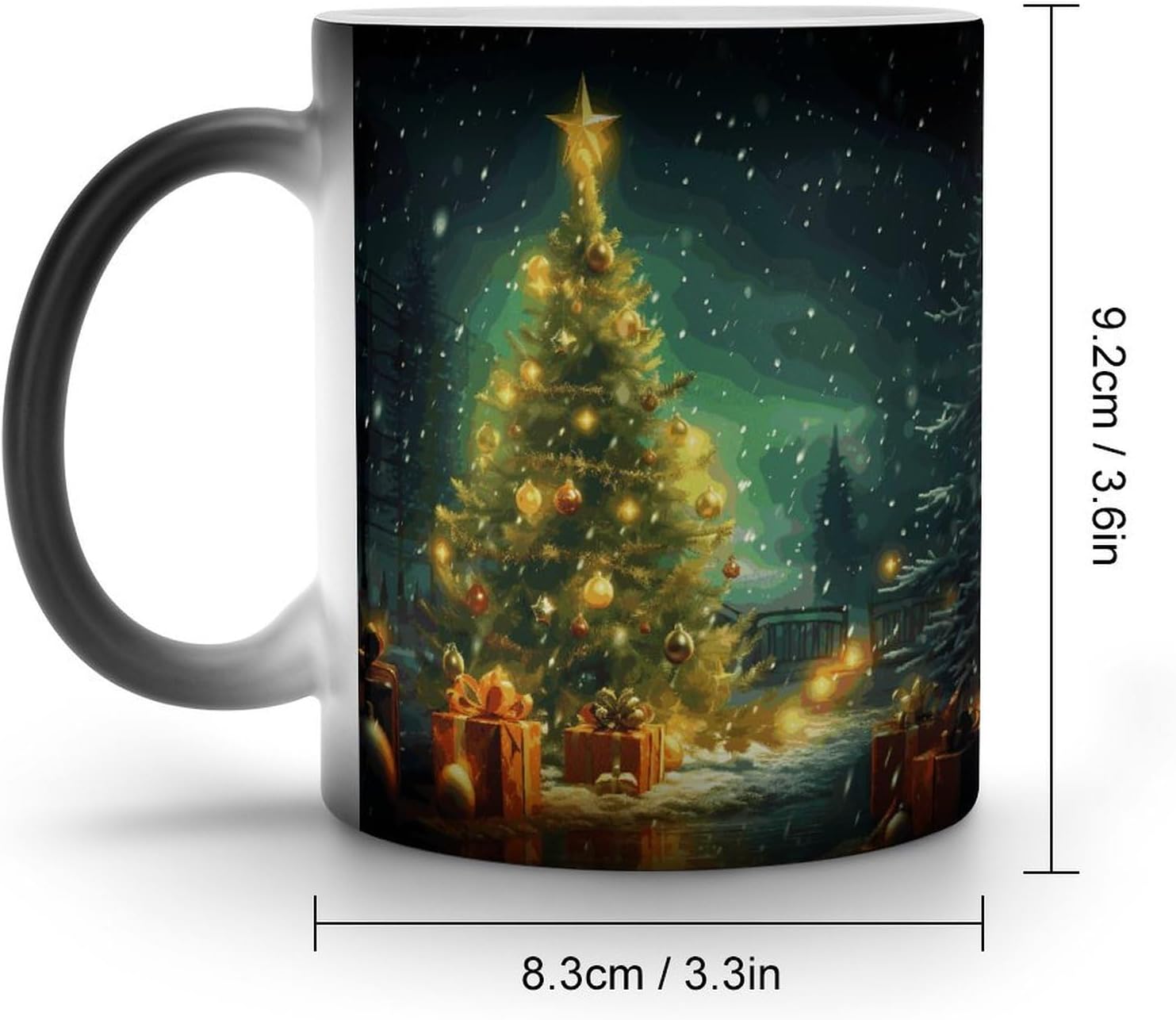 Color Changing Cups,Christmas Trees Printed 11 Oz Ceramic Cups for Birthday Men Women