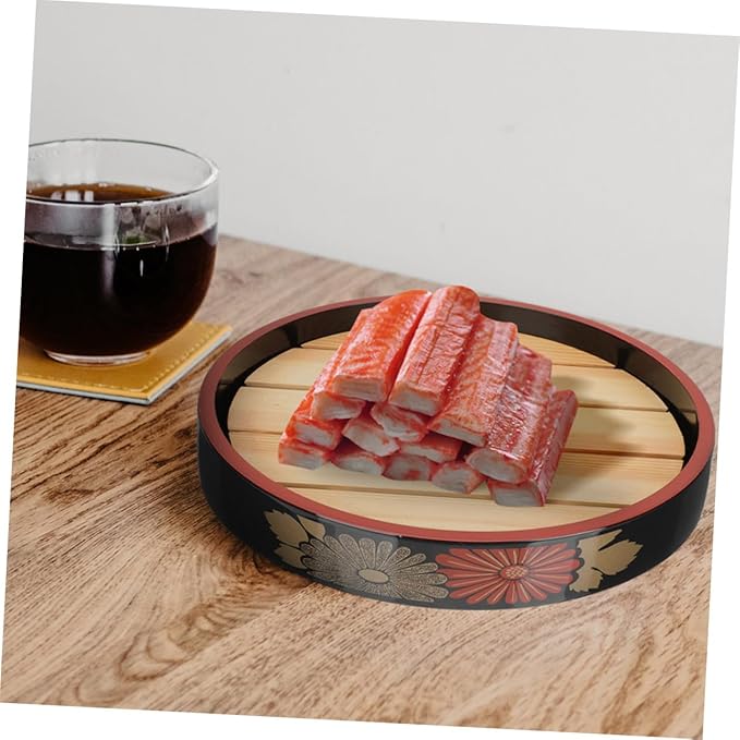 Plato Sushi Redondo OUNONA 24.5 cm con Bandeja Escurridora Plástico miniatura 2