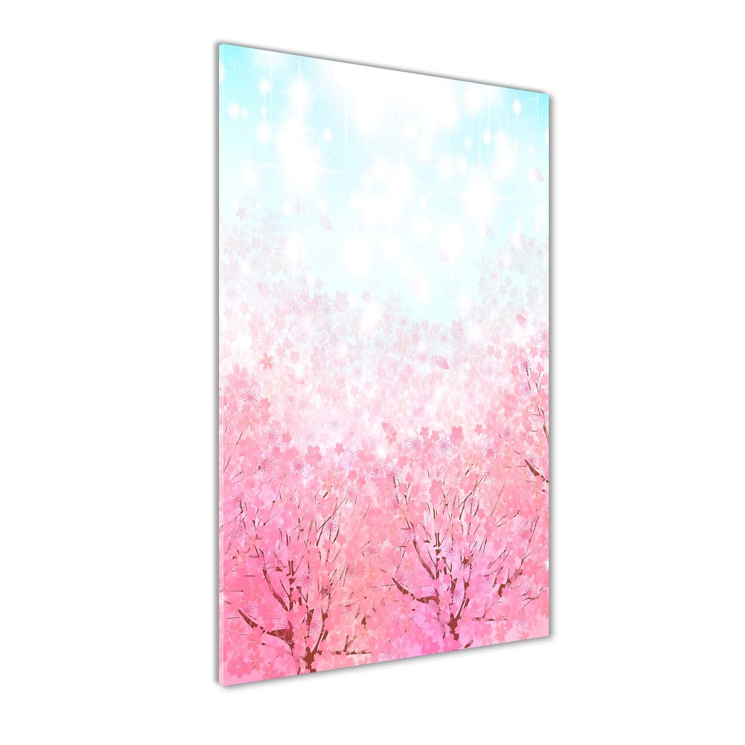 Impression sur verre 50x100 cm Tulup avec fleurs de cerisier rose pour décoration panoramique