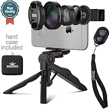 Camera Lens Kit by Coral Entertainments| Professional CPL, Macro & Wide Angle Lenses | Multi-use tripod & Selfie Remote Control | For iPhone, Samsung Galaxy, iPads Tablets | Hard Case & Universal Clip - coolthings.us
