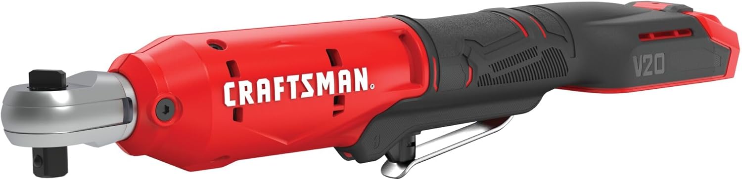 CRAFTSMAN V20 Cordless Ratchet Wrench Kit, 3/8 inch Drive, 300 RPM, up to 35 ft-lbs of Torque, Battery and Charger Included (CMCF930D1)