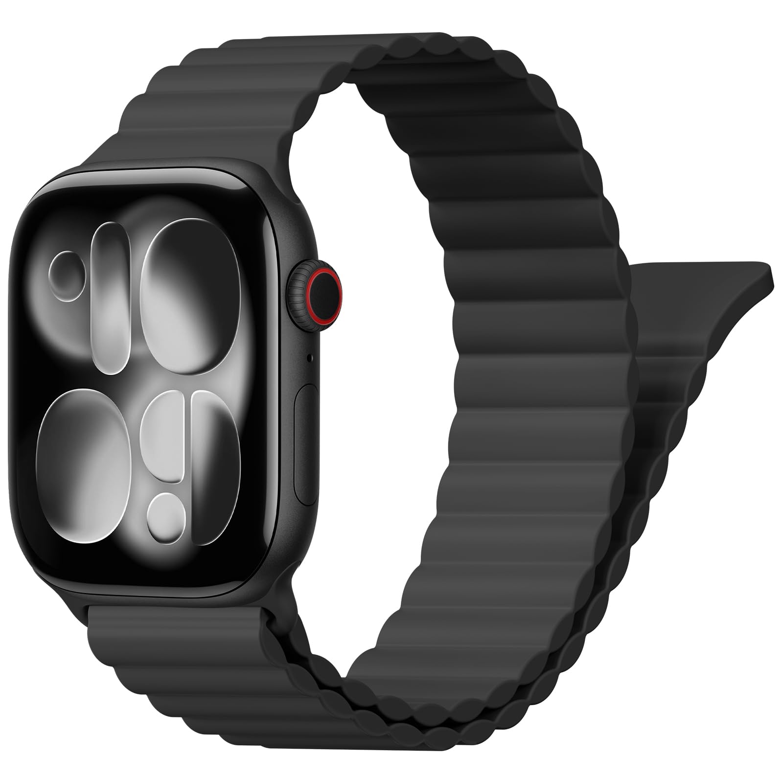 마그네틱 스포츠 밴드, 애플 워치 밴드 40mm 38mm 41mm 42mm 44mm 45mm 46mm iWatch 밴드, 여성용 남성용, 실리콘 루프 스트랩 손목 밴드, 애플 워치 시리즈 11 10 9 8 7 6 5 4 3 SE 3/2 울트라/3/2 49mm