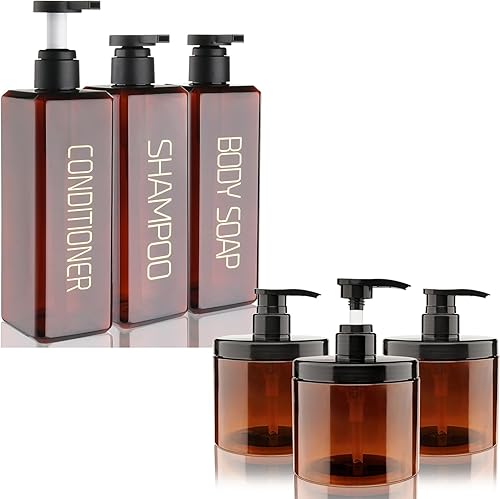Miniatura 1 de Dispensador de champú y acondicionador, botellas de jabón de ducha, paquete de 3 botellas de viaje de 18.6 fl oz18.6 onzas, accesorios de viaje,