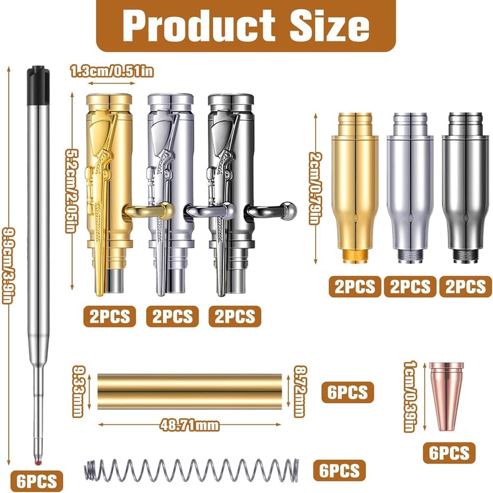 Set mit 6 Schmalen Stiften, Mehrfarbiges Drehstift-Set Aus mit Minenschaft, Anschraubbarer Kugelschreiber zum Selbermachen mit Drehstift Aus