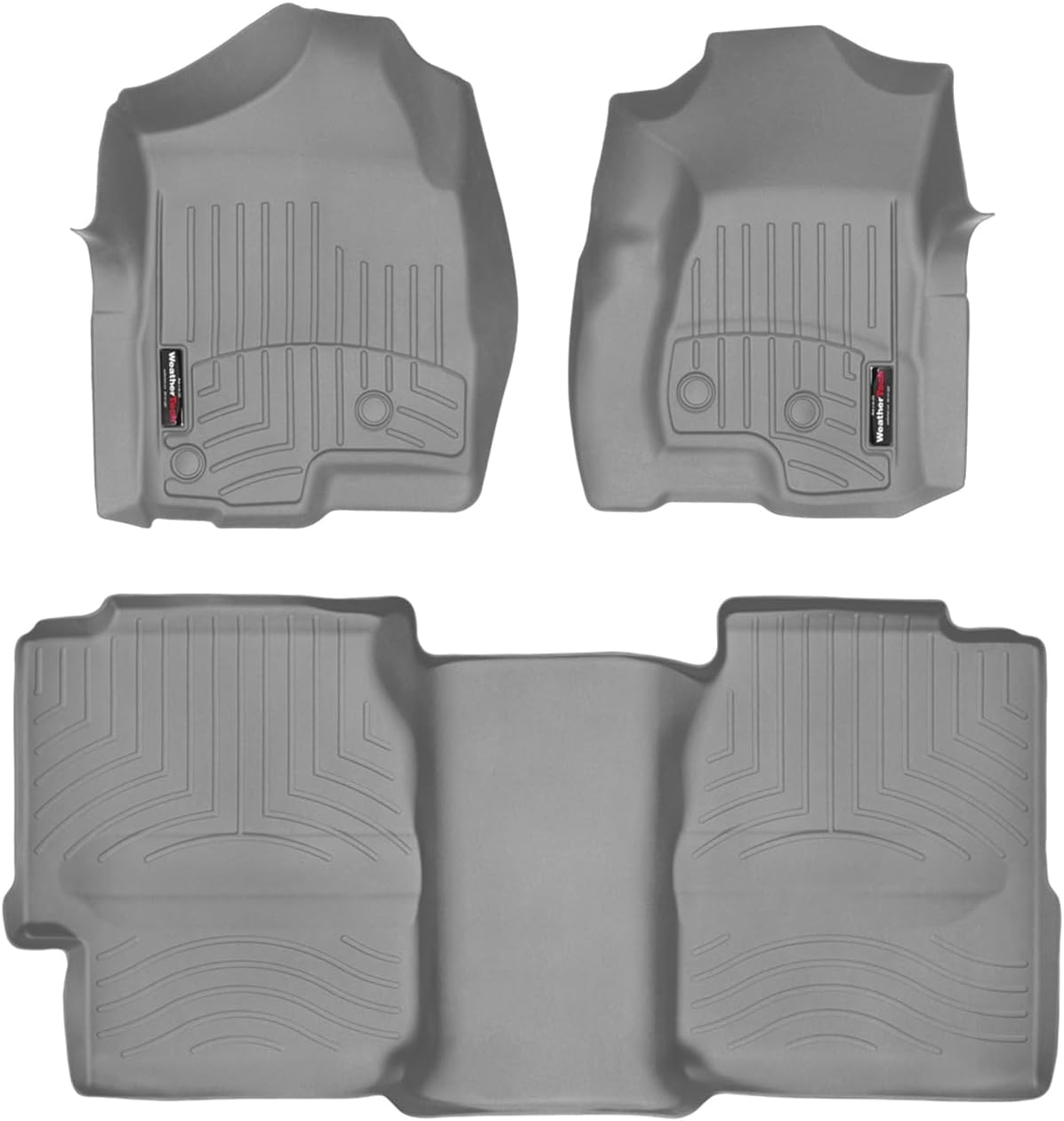 WeatherTech Custom Fit FloorLiners for Chevrolet Silverado, Silverado, Sierra - 1st & 2nd Row (with Row underseat Coverage) (460031-460622), Grey