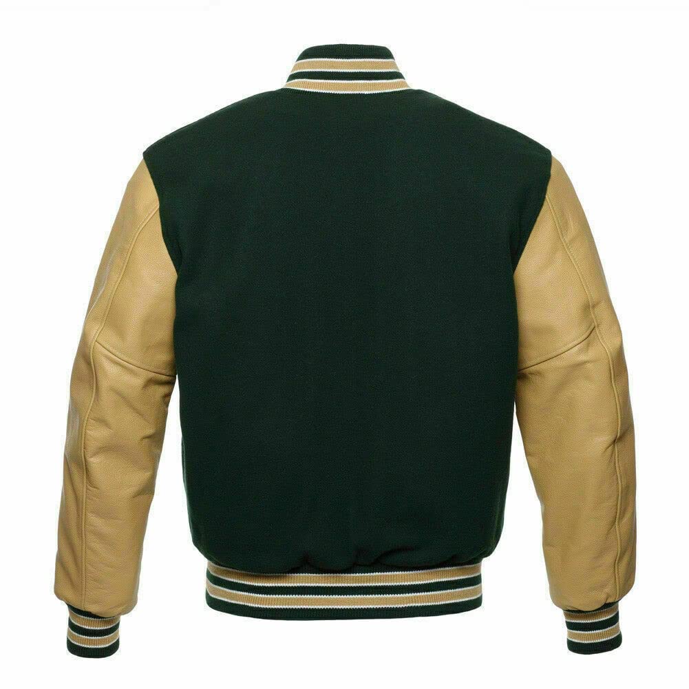 Naveed Elegante giacca universitaria Varsity Style, giacca in morbida lana e maniche in vera pelle, urbana, per autunno e inverno, per uomini e donne