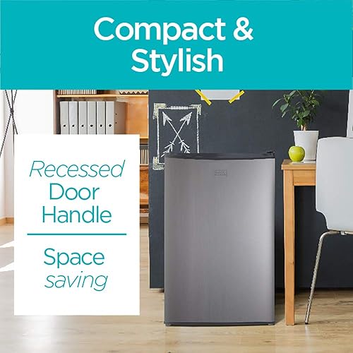 Miniatura 4 de BLACK+DECKER BCRK43V Refrigerador compacto Energy Star Mini refrigerador de una sola puerta con congelador, 4.3 pies cúbicos, VCM y EM036AB14 Horno