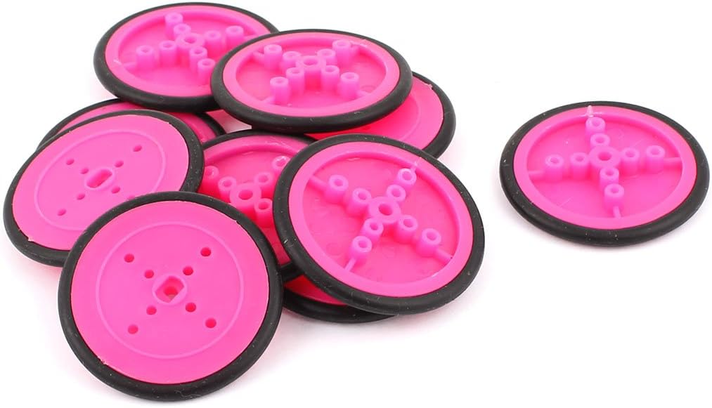 uxcell® 10 Pcs Plastic 41mm Diameter 4mm Thickness D Shape Shaft Hole