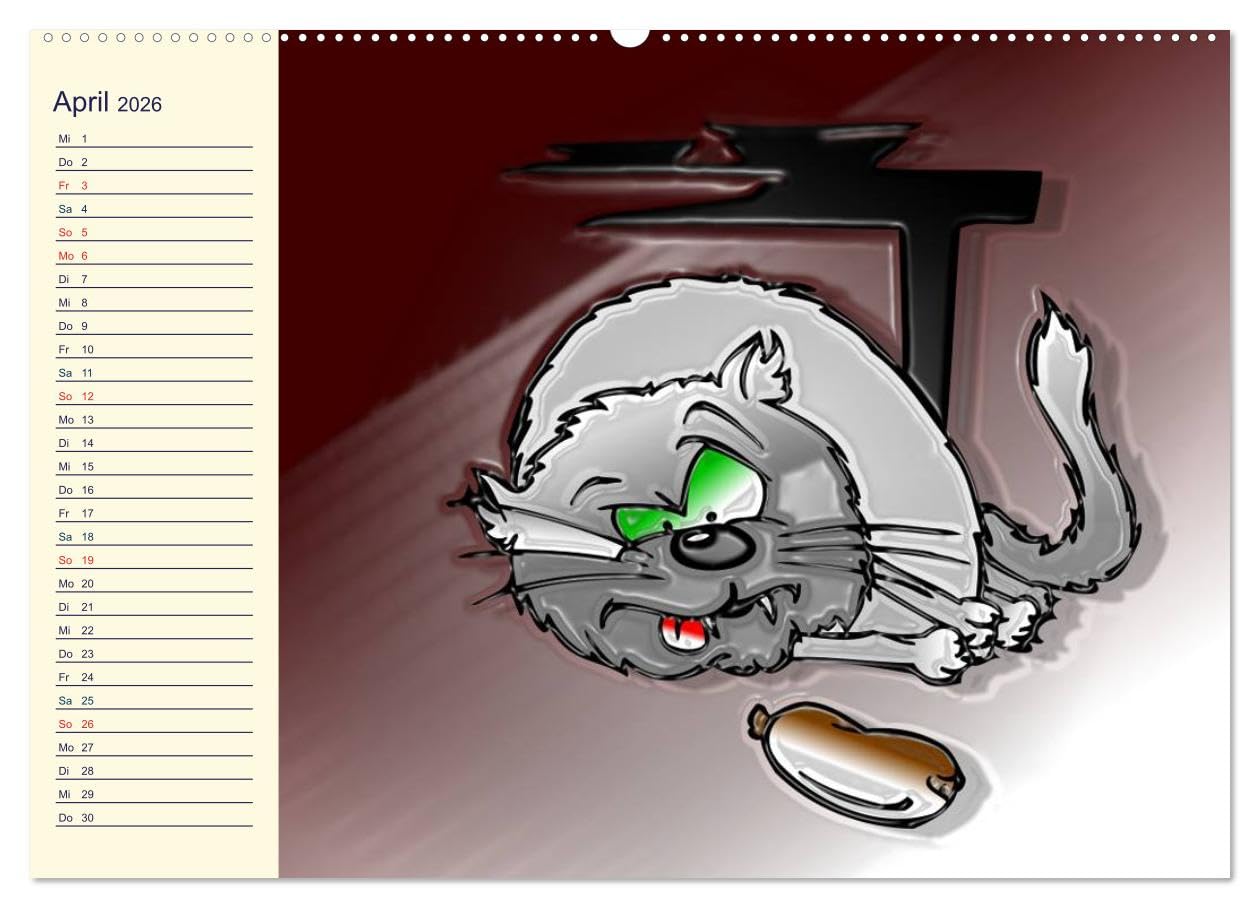 Alles für die Katz! Lustiger Katzen-Planer (hochwertiger Premium Wandkalender 2026 DIN A2 quer), Kunstdruck in Hochglanz: Witziger Comic-Planer für Katze und Mensch! (CALVENDO Spass)