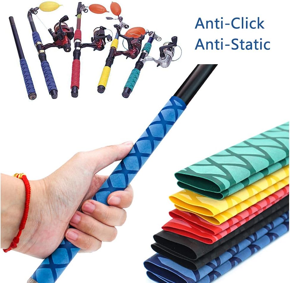 WOER 3PCS Fishing Rod Shrink Wrap 2:1 Dia 1.2", 1.4", 1.6" Fishing Rod Grip Wrap Industrial Heat Shrink Tubing Fly Fishing Accessories L:9.8ft