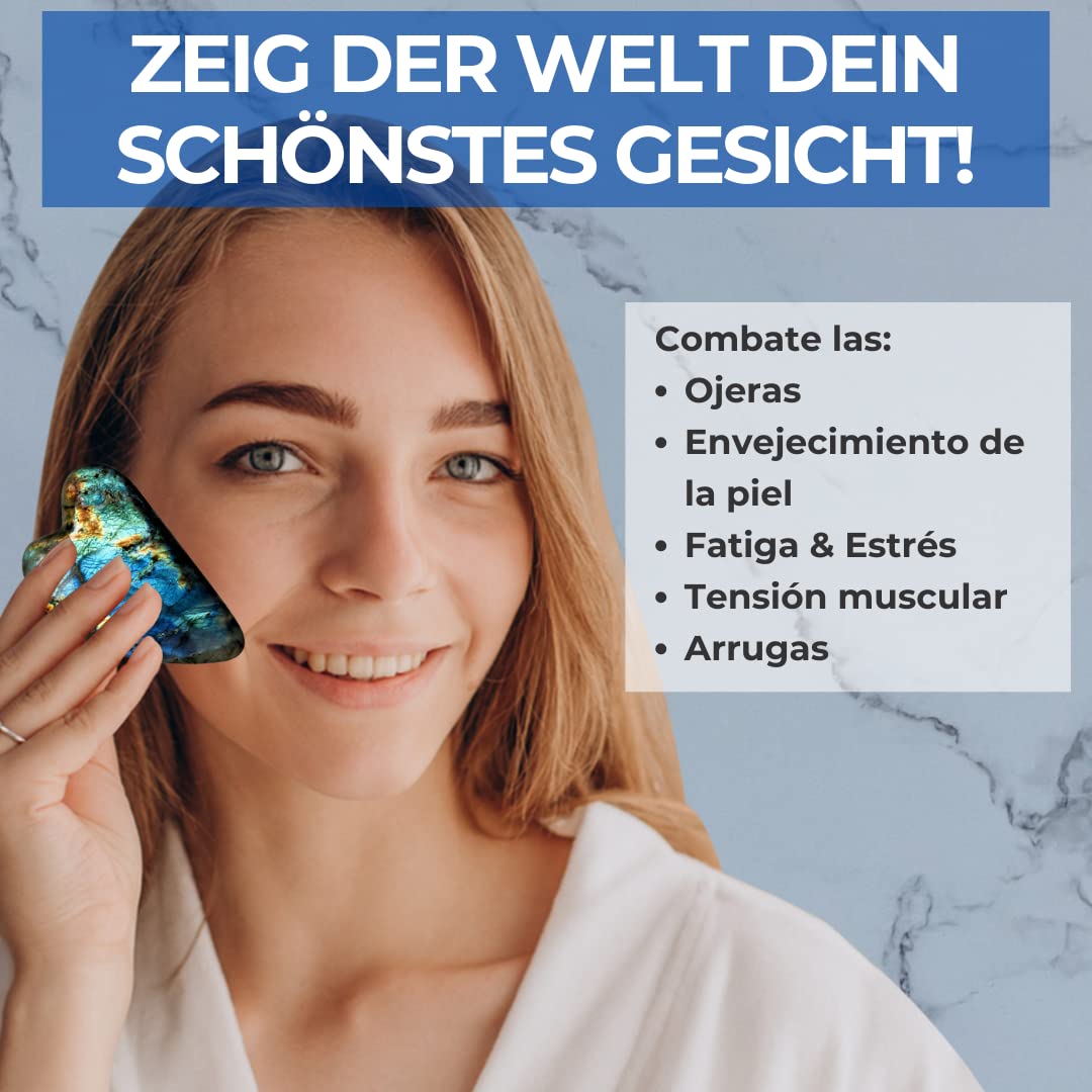 Gua Sha Gesicht Labradorit Naturstein - Anti-Falten Massage