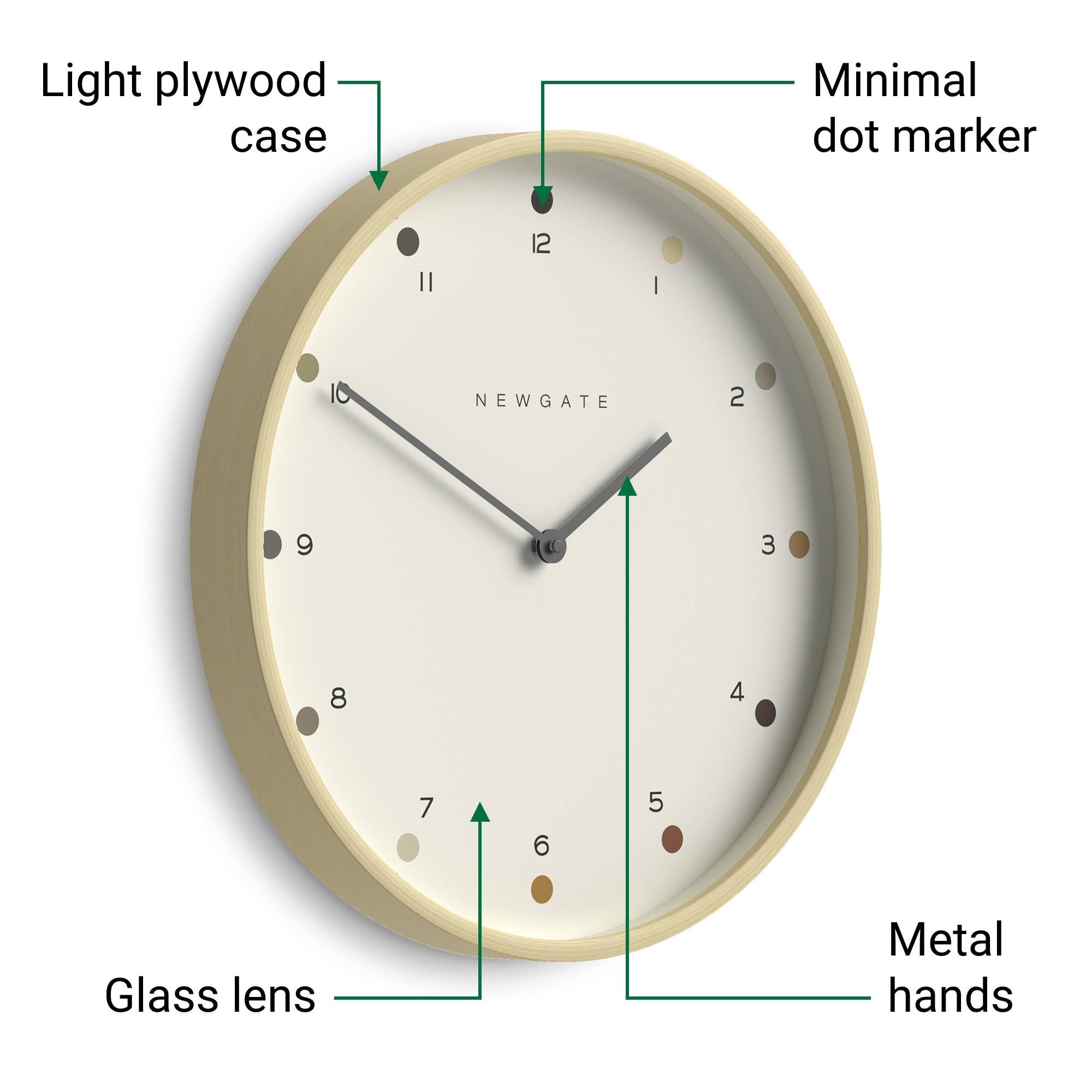 Amazon.com: NEWGATE® Mr Clarke Wall Clock | Large Scandi Inspired