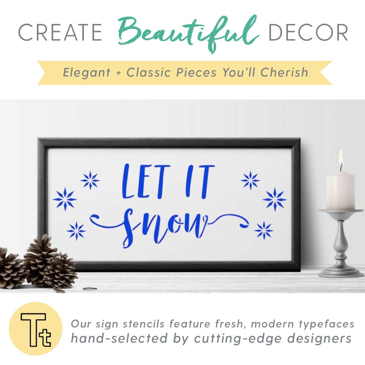 I Like That Lamp Christmas Themed Stencils - Easy DIY Wall Décor for Making Sign Stencils (3 Pack, Chirstmas) 1