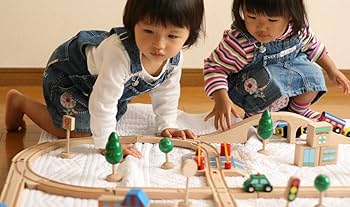 木製おもちゃのだいわ 汽車レールセット アドバンス 51pcs