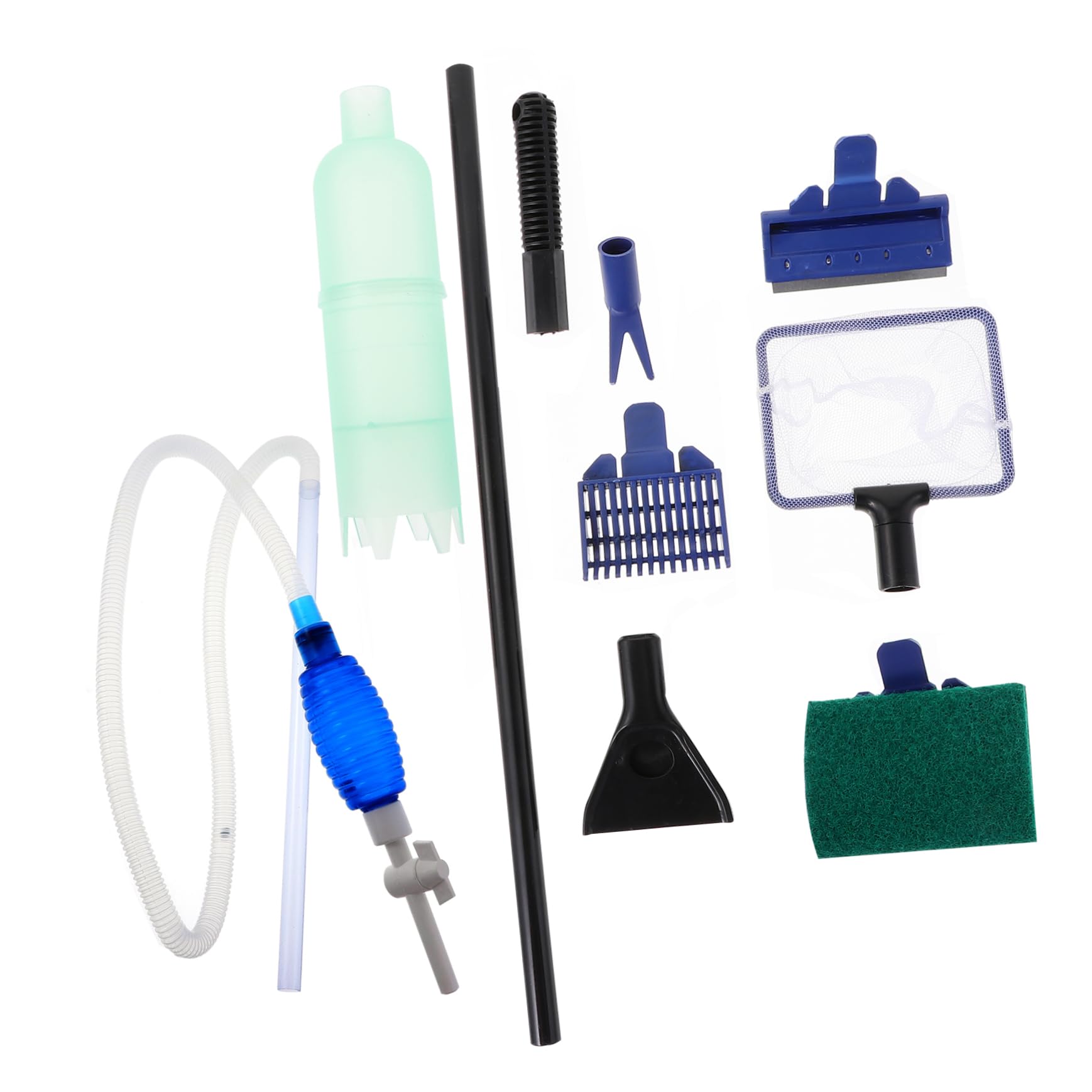 GRIRIW Aquarium Cleaning Brush Set Complete Kit with Water Changer Gravel Vacuum Easy Fish Tank Maintenance