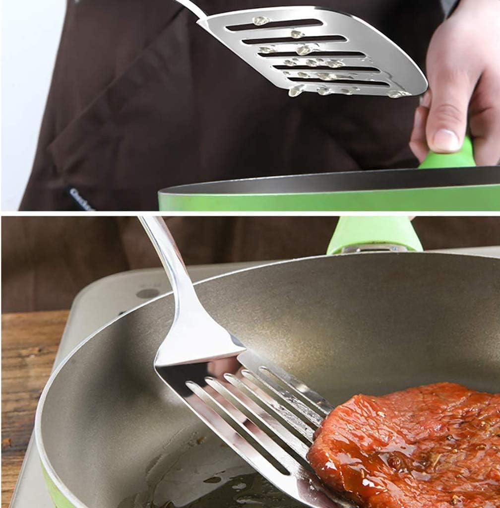 Kankuwar Stainless Steel Ladle, Serving Spoon, Spatula & Slotted BBQ Turner for Ladling Soup, Stir-Frying Food, Grilling, Scraping, Turning Meat, Mixing Scrambled Eggs, Flipping Burgers (Set of 6) - Image 5 thumbnail
