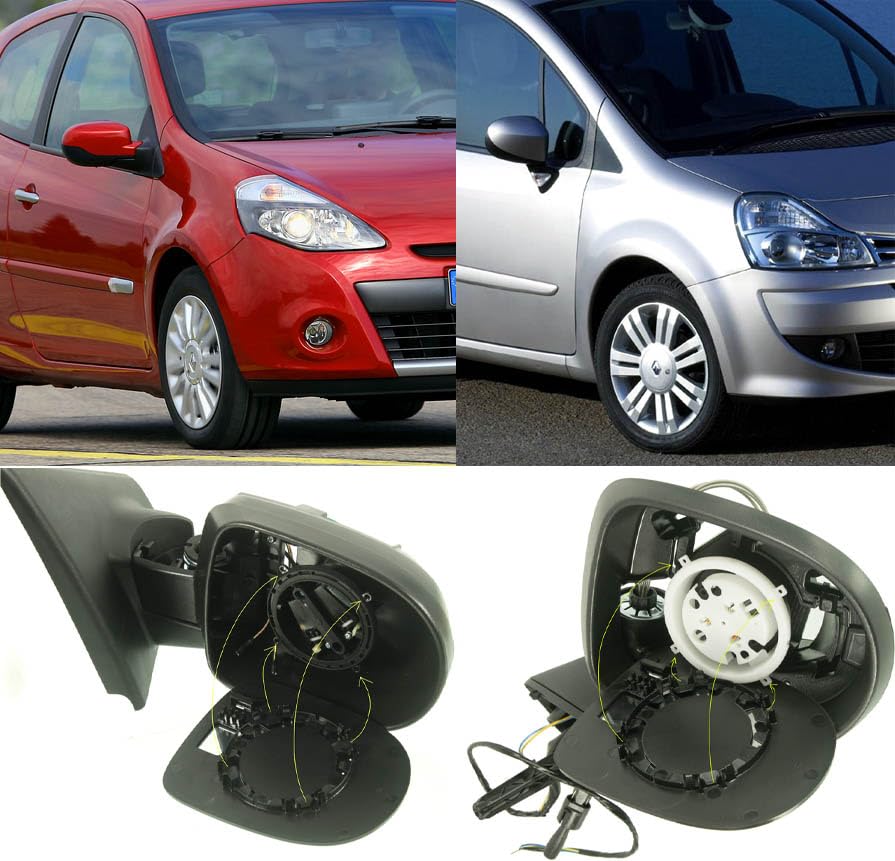 TarosTrade Vetro Specchietto Retrovisore Destro Per Renault Clio E Modus - Ricambio Originale