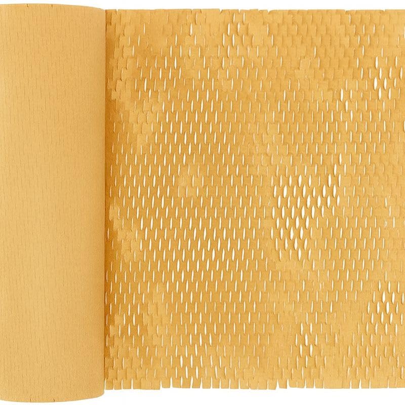 Image of Honeycomb Paper Wrap for Packing | Shock-Absorbent Expandable Kraft Cushion Paper for Gifts, Moving & Shipping Protection (Brown, 50 Meter x 15 inch Roll)