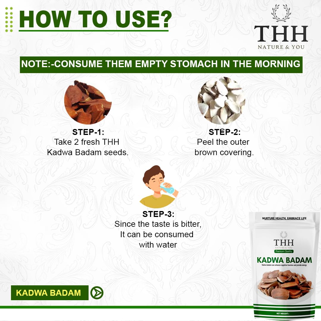THH Organic Bitter Almond Diabetes Almonds Sugar Kadwa Badam-400 Gram 2