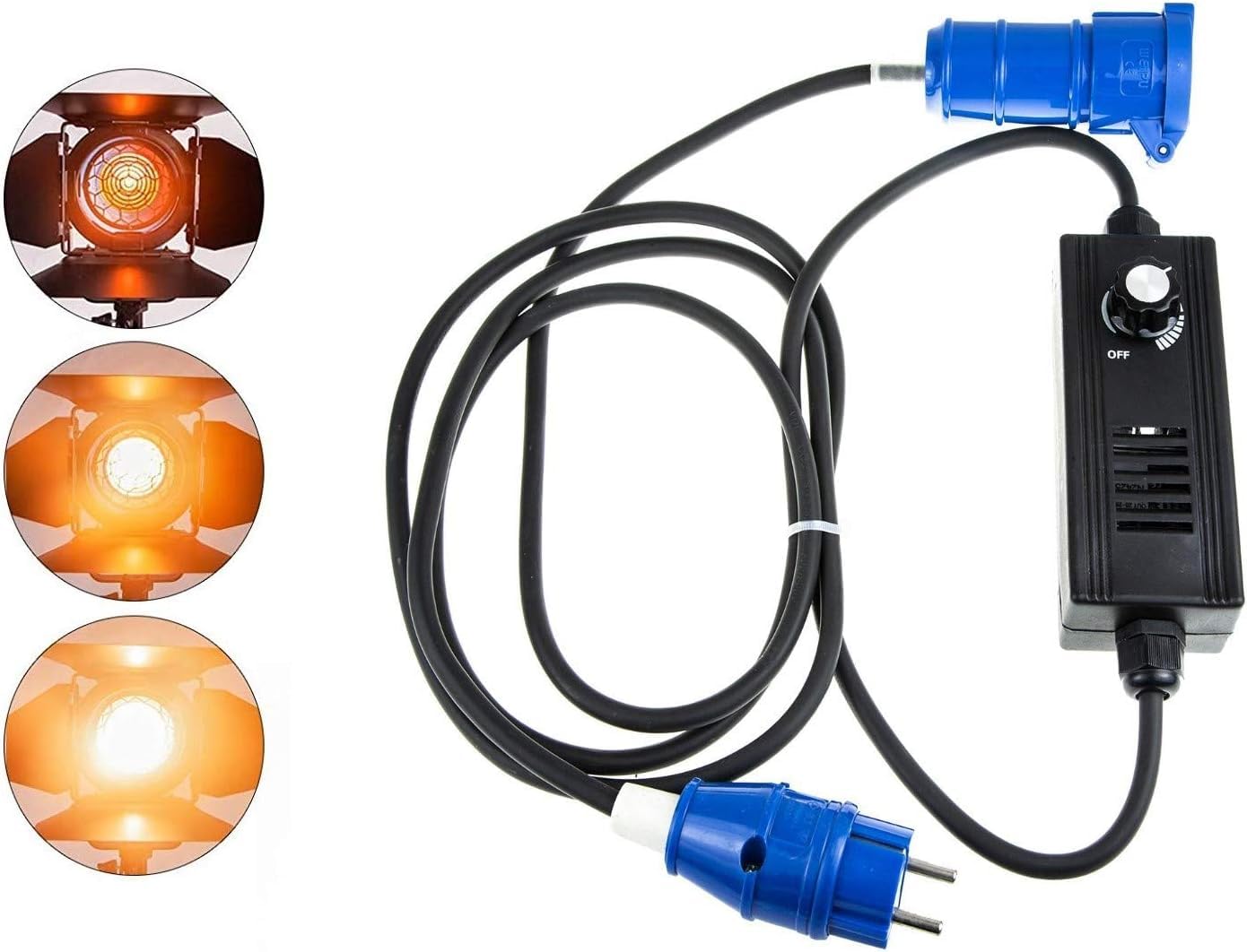 Regulador de Intensidad 3M de 2000W y Cable de Interruptor de Luz Regulable para Lámpara de Sal con Enchufe, Bombilla de Filamento de Tungsteno con Enchufe Europeo de Doble Car