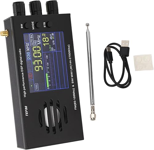 Receptor de radio digital DSP con pantalla LCD, FM 65-108MHz SW MW LW, pantalla de 3.2 pulgadas, altavoz incorporado