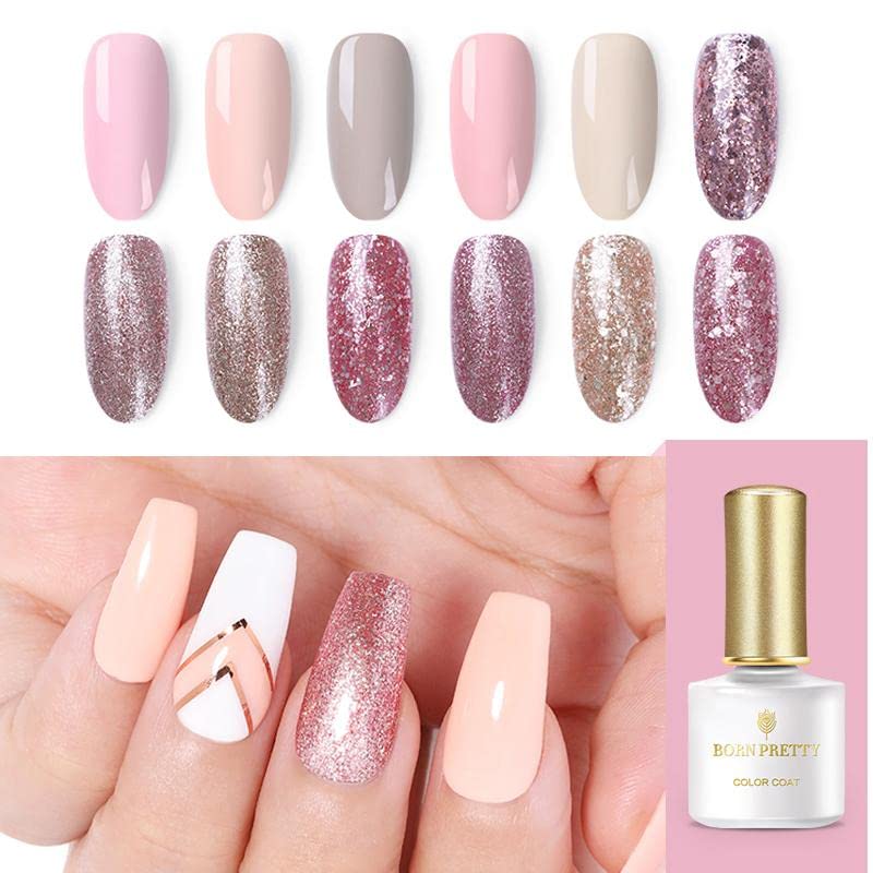 BORN PRETTY UV Nagellack Nudefarben, Gel Nagellack Set Shellac Nagellack UV LED Nagellack Langlebig Gesund Soak Off Gel… – Bild 4