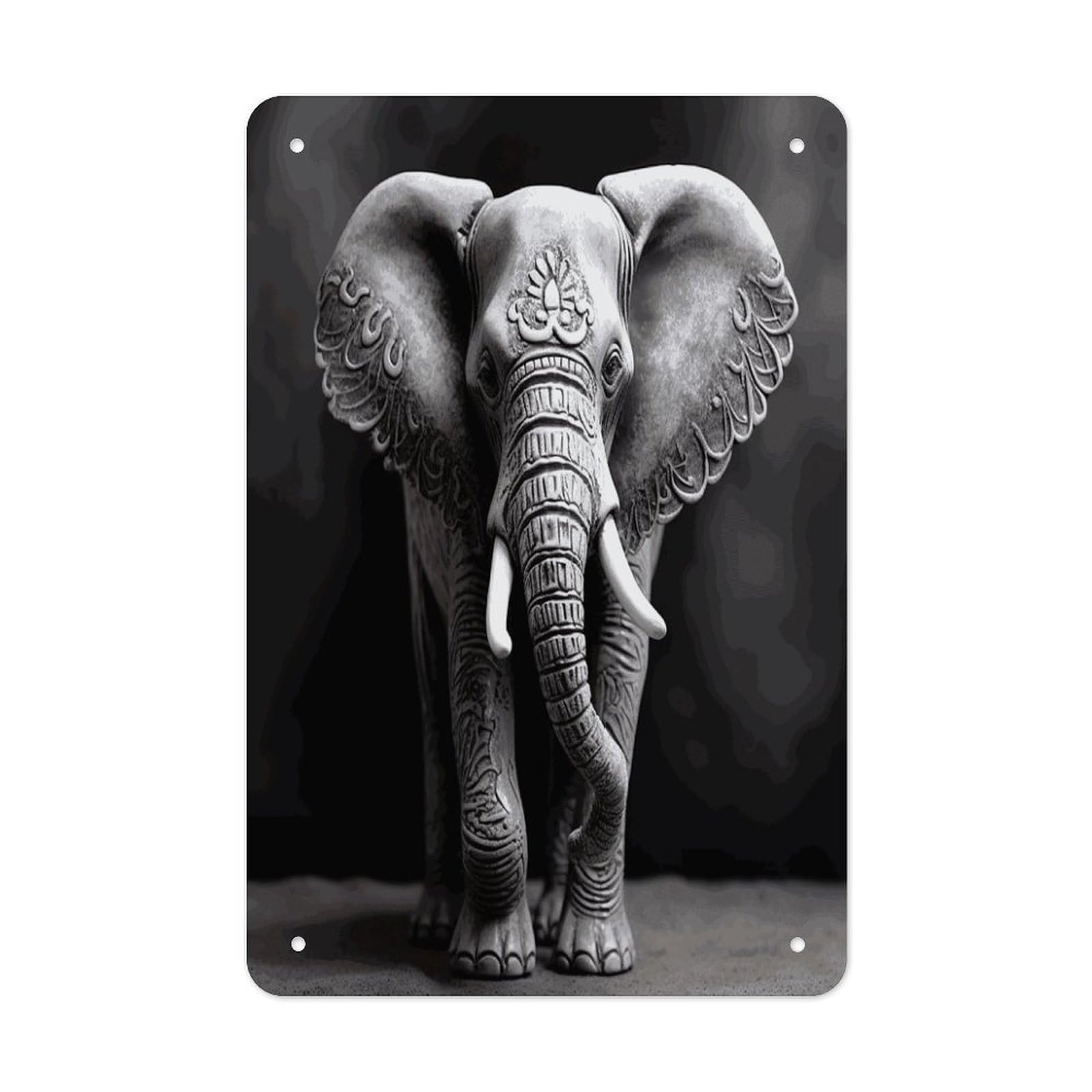 Gray Elephant Metal Tin Sign Wall Decor Funny Retro Sign Weatherproof Metal Wall Art for Indoor Or Outdoor Retro Tin Signs for Kitchen Office Home Bar Decor 11.8 X 7.9 Inch