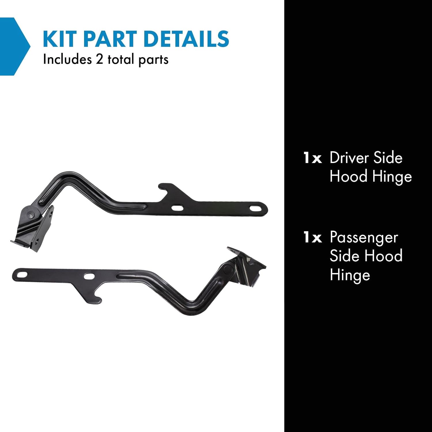TRQ Hood Hinge Compatible with 1981-1991 Chevrolet 1981-1991 GMC