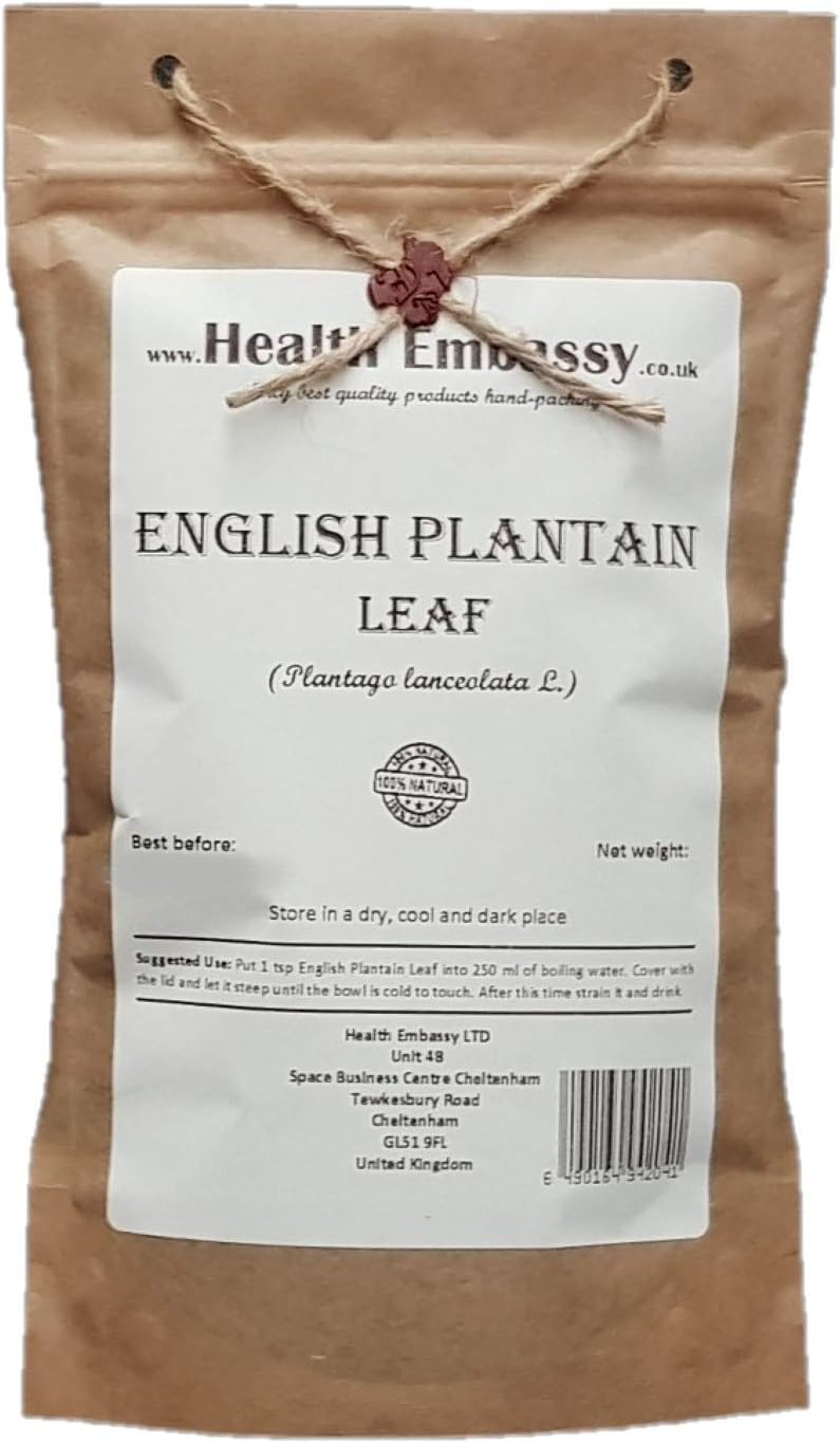Health Embassy English Plantain Leaf | Plantago lanceolata L | 100g