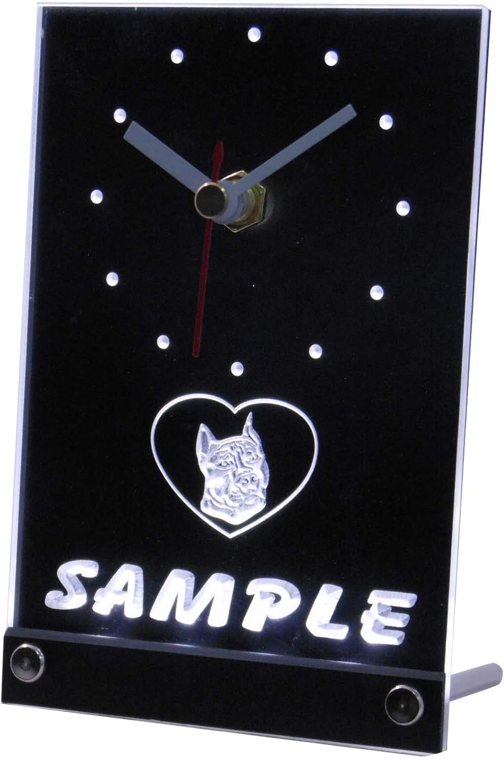 ADVPRO tncvd-tm Personalized Custom Pit Bull Dog House Home Neon Led Table Clock