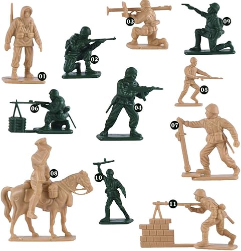 96 figuras de soldados de varias posturas con mapa militar, hombres del ejército de dos colores, soldados de juguete, figuras de acción para