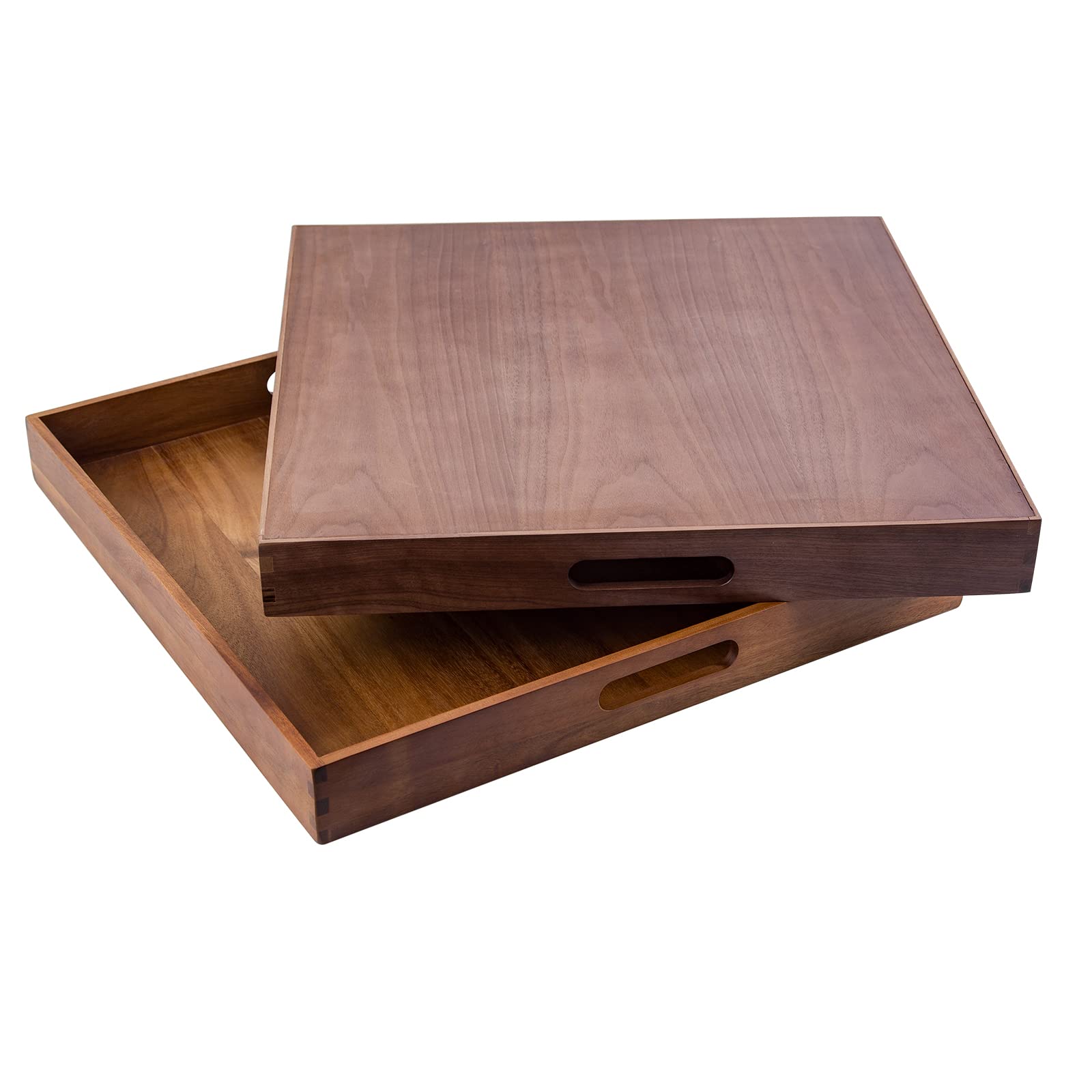 GinSent 22 Inches Extra Large Square Serving Tray with Handles