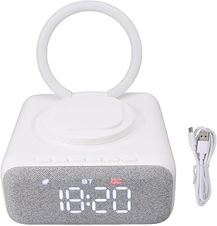 Bluetooth Speaker Alarm Clock Bluetooth Radio Bluetooth Speaker Alarm Clock USB Bluetooth Speaker with Digital Alarm Clock Wireless Charger FM Clock Radio Bedside Light