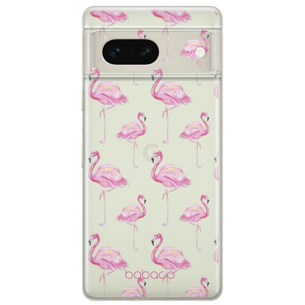 Babaco ERT GROUP mobile phone case for Google PIXEL 7 original and officially Licensed pattern Flamingo 005 optimally adapted to the shape of the mobile phone, partially transparent