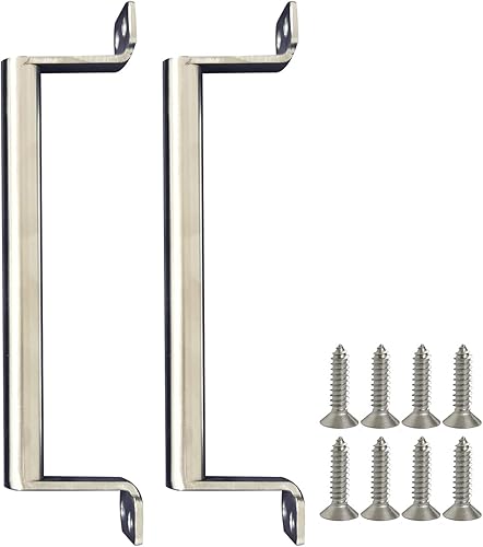 Paquete de 2 tiradores de puerta de 7-12 pulgadas (7.5 in) de acero inoxidable para cocina y baño (mediano)