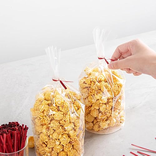 Vista 39 de Restaurantware Bag Tek - Lazos giratorios de 4 pulgadas para bolsas de golosinas, 500 lazos duraderos para bolsas de café, alambre de metal flexible