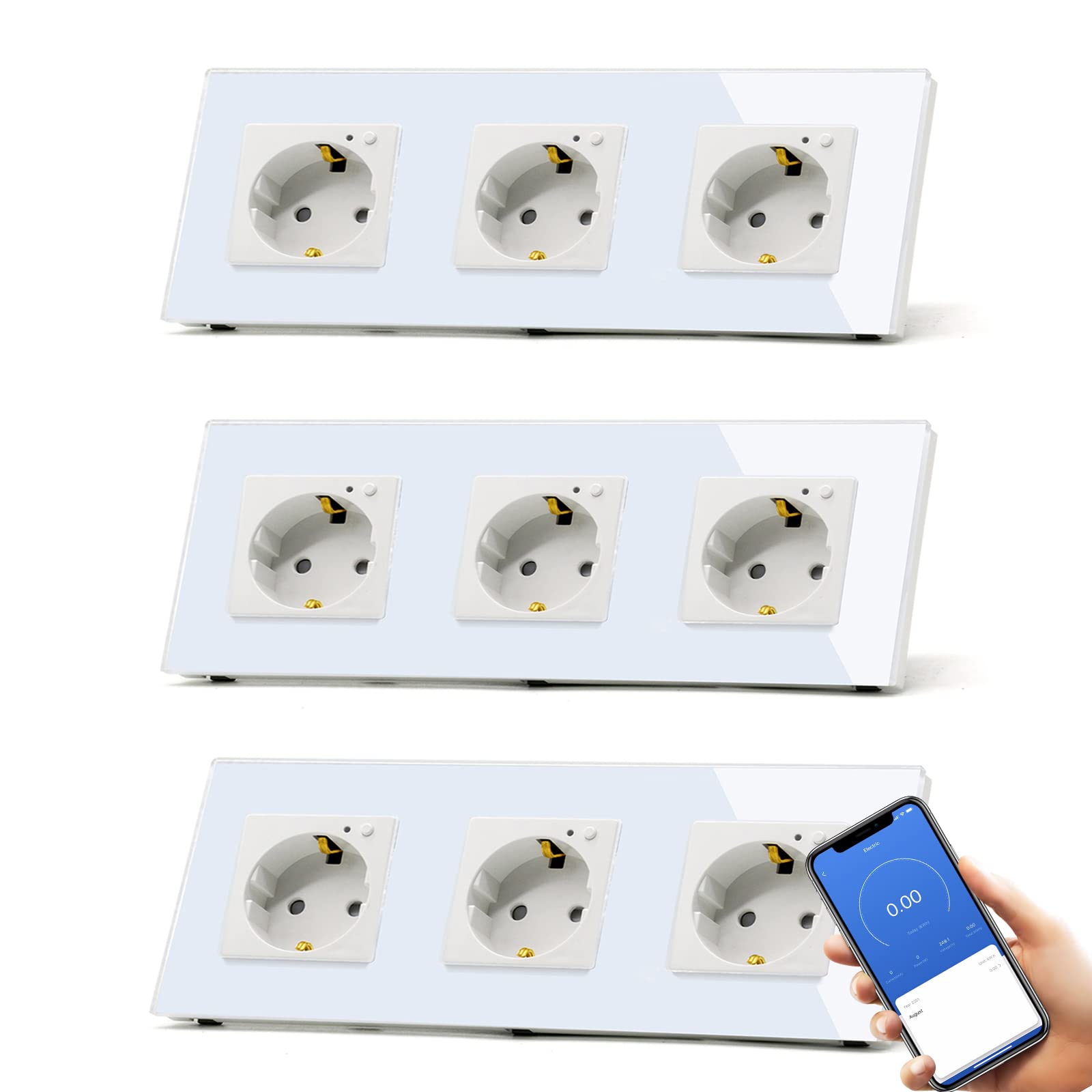 BSEED Enchufe Inteligente con 20W USB y Tipo C,Mate Enchufe Pared Wifi con Medidor Consumo,Control Remoto por APP & Voz,Requiere Cable Neutro,1 Enchufe,Blanco 86mm — view 54