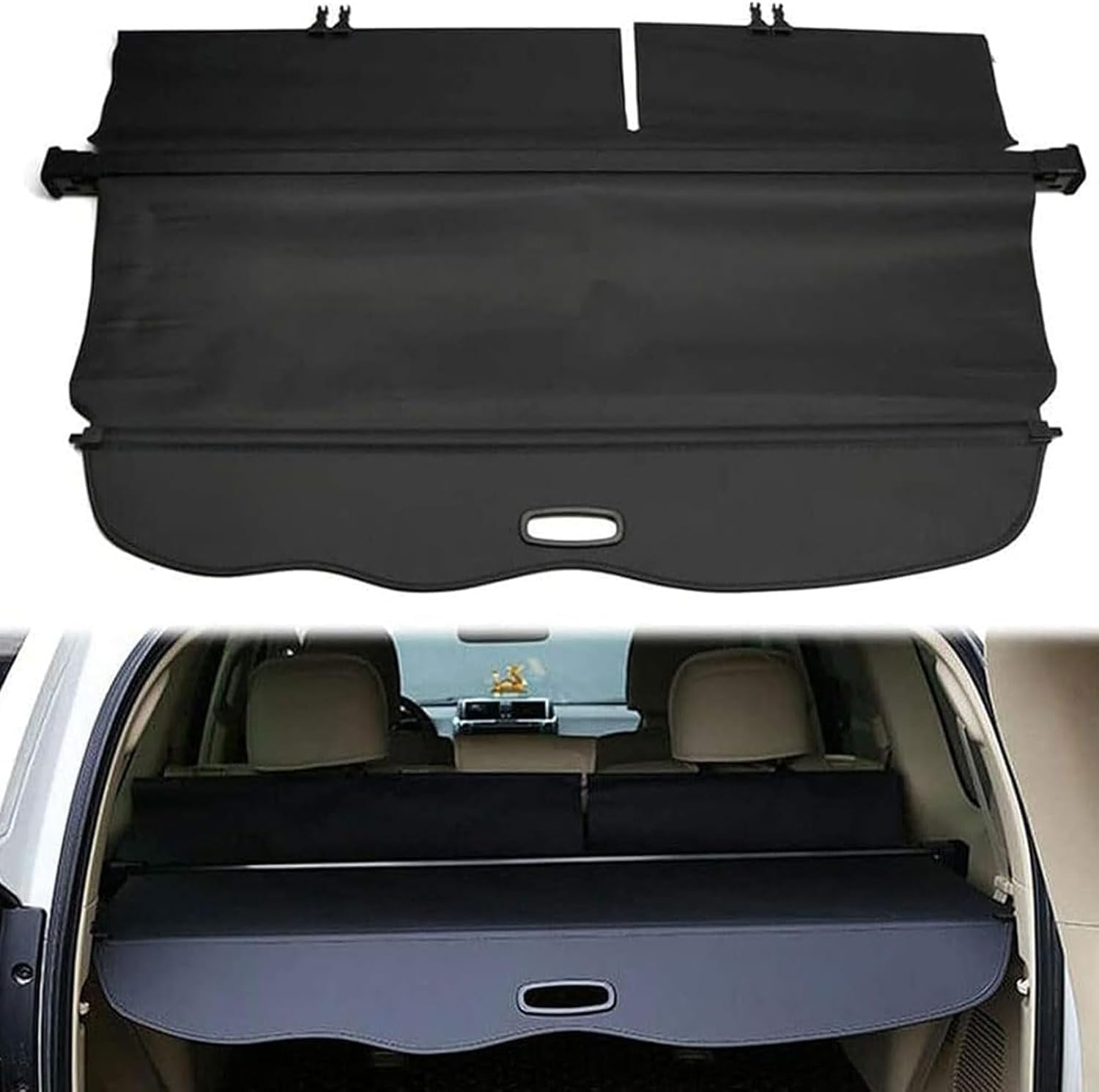 Copri-carico Retrattile per Land Cruiser/Prado FJ150 2010-2018 | Installazione senza fori. Copri-carico per bagagliaio. Impermeabile antigocce. Nasconde gli oggetti. Pulizia veloce.