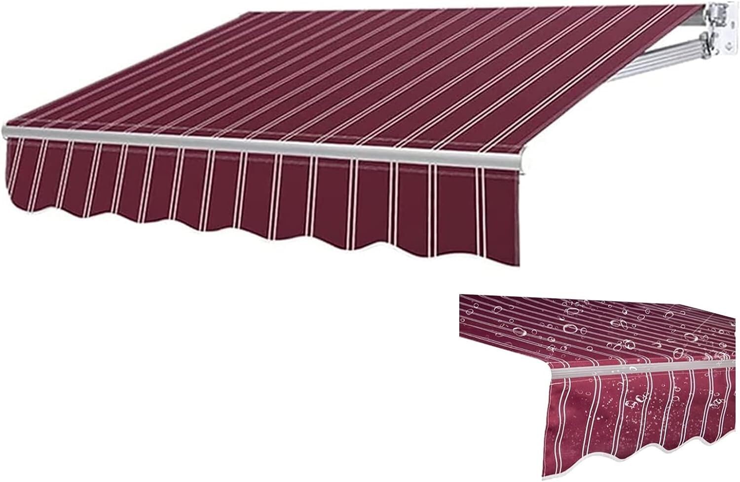 Toile pour auvent rétractable 6x3 m tissu d'ombrage imperméable pare-soleil pour terrasse